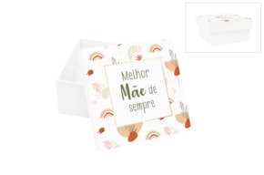 CAIXA LACADA MÃE 16X16X8CM BRANCA