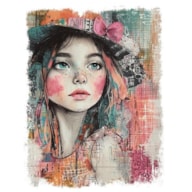 TRANSFER DTF TEXTIL 25X30CM FEMALE PORTRAIT 2 ARTIS DECOR