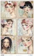RICE PAPER 54X33CM FACES II  PFY-16028