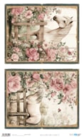 RICE PAPER 54X33CM FARM & FLOWERS IV  PFY-16044