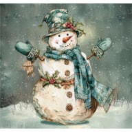 TRANSFER DTF TEXTIL 24X23CM SNOWMAN ARTIS DECOR