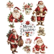 TRANSFER DTF TEXTIL 25X30CM  SANTA CLAUS GIFTS ARTIS DECOR