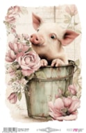 THERMO TRANSFERS 20X30CM FARM & FLOWERS PIGS PFY-16117