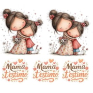 TRANSFER DTF TEXTIL 24X23CM ABRAÇO MAE E FILHA ARTIS DECOR