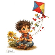 TRANSFER DTF TEXTIL 25X30CM  MENINO C/PAPAGAIO ARTIS DECOR