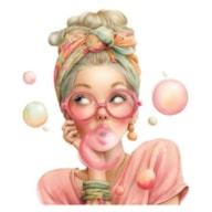 TRANSFER DTF TEXTIL 25X30CM BUBBLE GUM GIRL 3 ARTIS DECOR