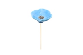 FLOR PAPOILA D.7.5 X 24CM AZUL PASTEL