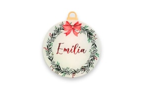 BOLA DE NATAL C/ NOME PERSONALIZAVEL F+V 8.5X10X0.3CM ACRI