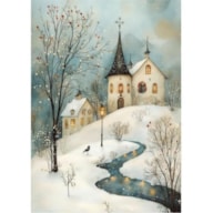 TRANSFER DTF TEXTIL 25X30CM SNOWY CHRSITMAS ARTIS DECOR