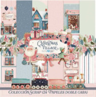 BLOCO 24 PAPEIS SCRAP 20.5X20.5CM CHRISTMAS VILLAGE PFY16486