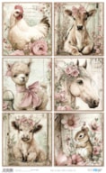 PAPEL ARROZ 54X33CM FARM & FLOWERS XIV  PFY-16055