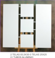 2 LIENZOS 83,5x30 - 3 LIENZOS 25x25 c/tubos inox