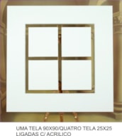 1 LIENZO 90x90 y 4 LIENZOS 25x25 ligados c/8 tubos inox