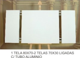 1 LIENZO 80x70 - 2 LIENZOS 70x30 ligados c/tubo alumin